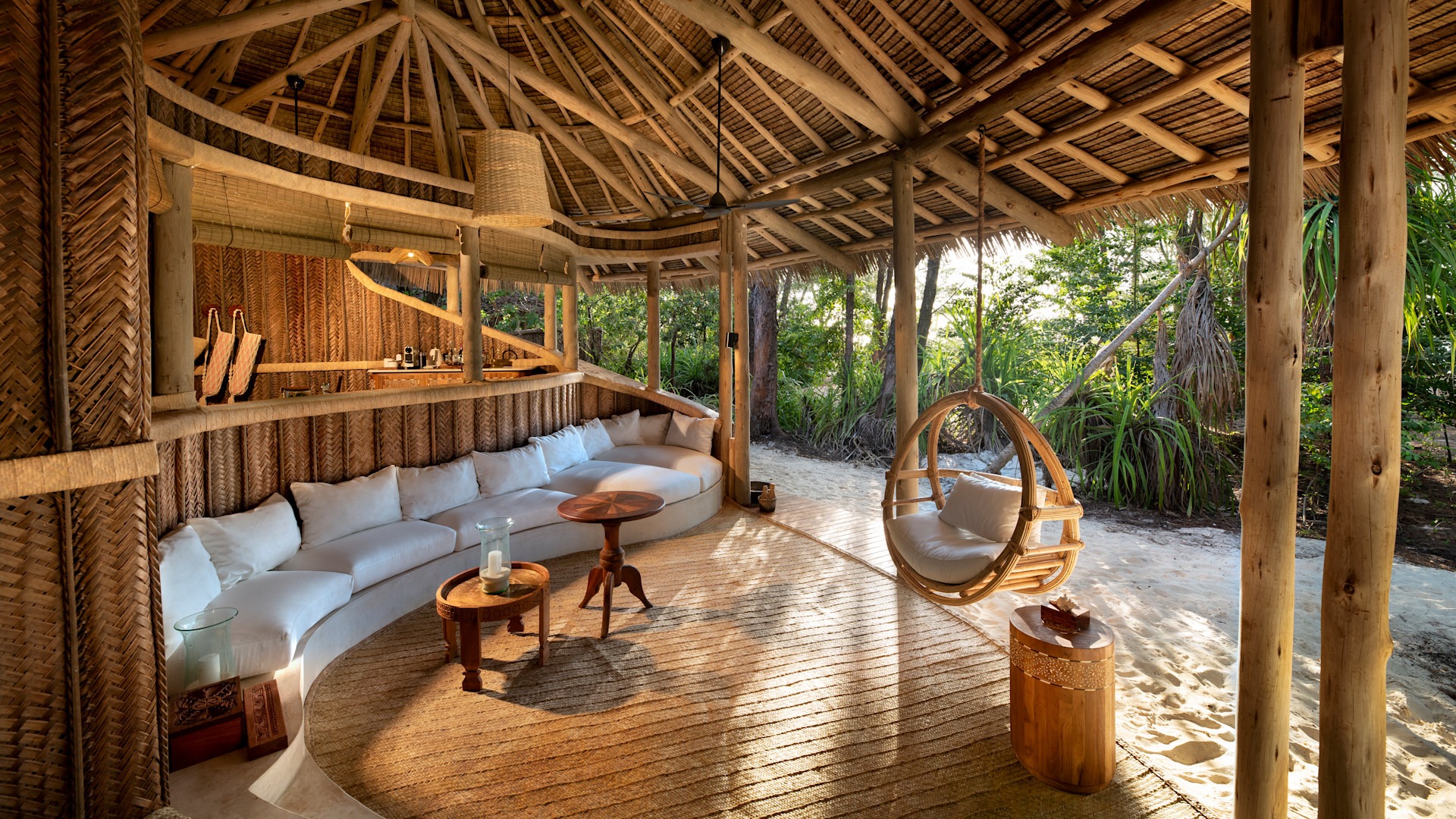 Mnemba Island banda lounge